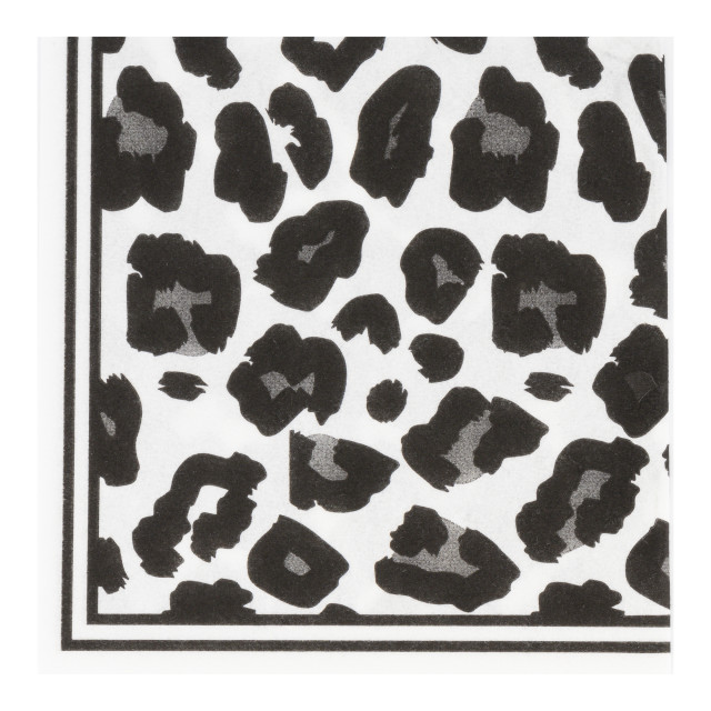 Tavola Leopard Biodegradable Napkins, Pack of 25 - Black
