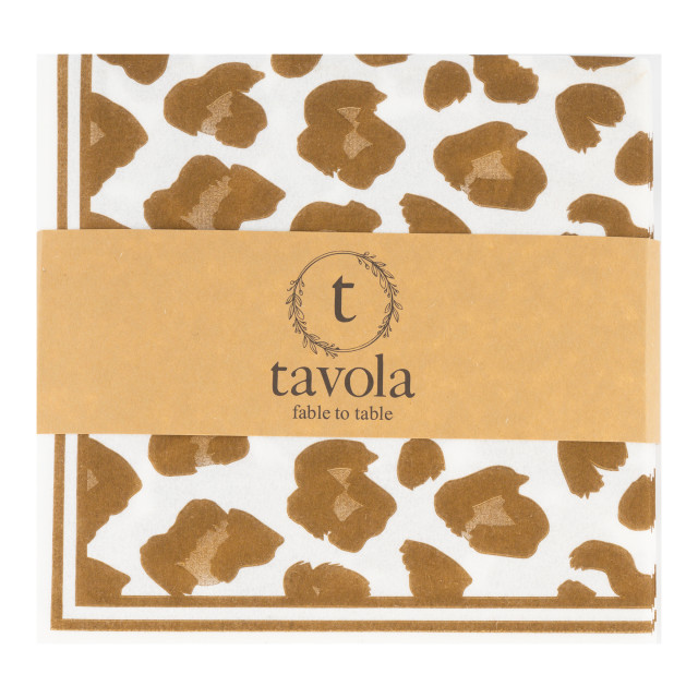 Tavola Leopard Biodegradable Napkins, Pack of 25 packaging