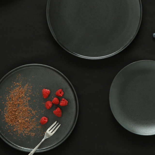 Lifestyle image of Maxwell & Williams Caviar Black Side Plates, Set of 4