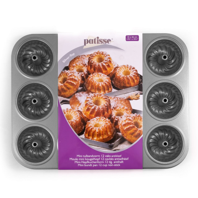 Patisse Mini Bundt Tin, 12-Cup with Packaging