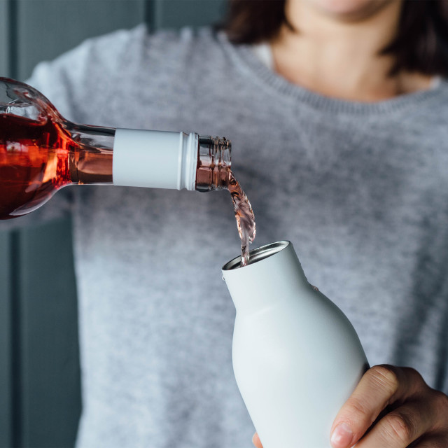 MiiR Vacuum Insulated Stainless Steel Wine Bottle, 750ml - White with wine