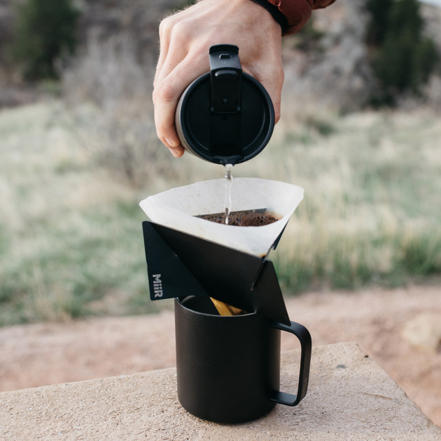 MiiR Pourigami Coffee Drip in use