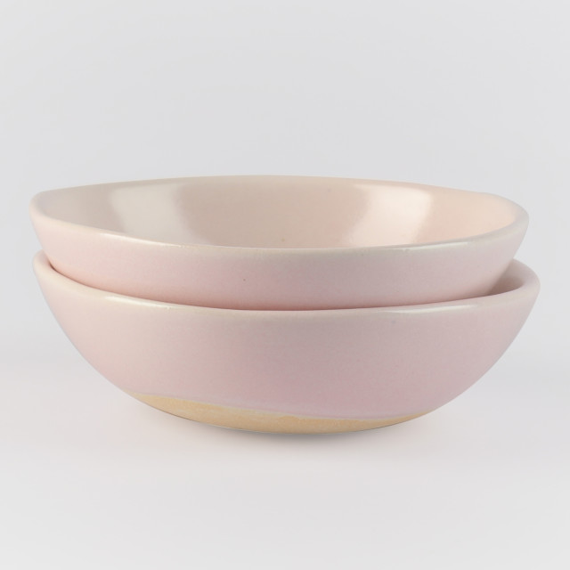 Mervyn Gers Glazed Stoneware Pinch Bowls, Set of 2 - Marshmallow
