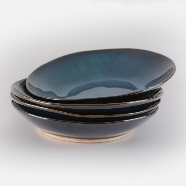 Mervyn Gers Glazed Stoneware Pasta Bowls, Set of 4 - Rockpool