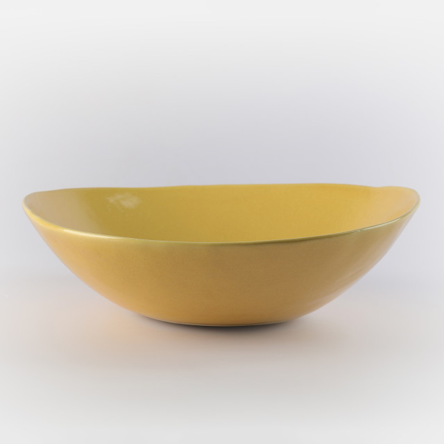 Mervyn Gers Large Glazed Stoneware Serving Bowl, 30cm - Butter angle