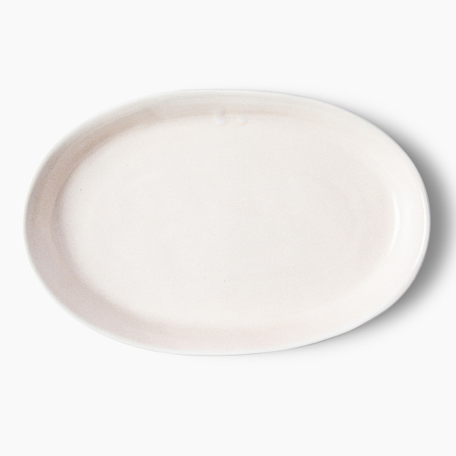 Mervyn Gers Glazed Stoneware Oval Platter, 25cm Alabaster top view