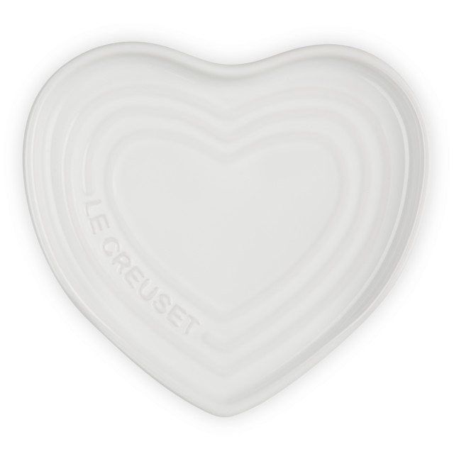 Le Creuset Heart Spoon Rest, 13cm - White angle