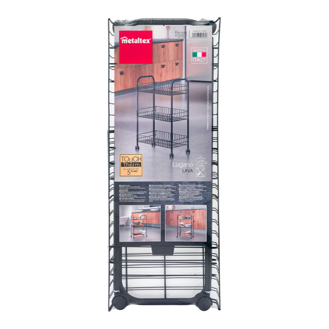 Metaltex Lugano Lava 3 Tier Rolling Cart packaging