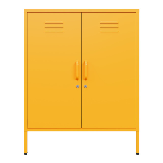 Popstrukt Sugar Cube Storage Cabinet - Honey angle