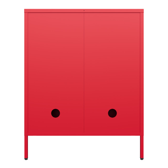 Popstrukt Sugar Cube Storage Cabinet - Red Polka angle