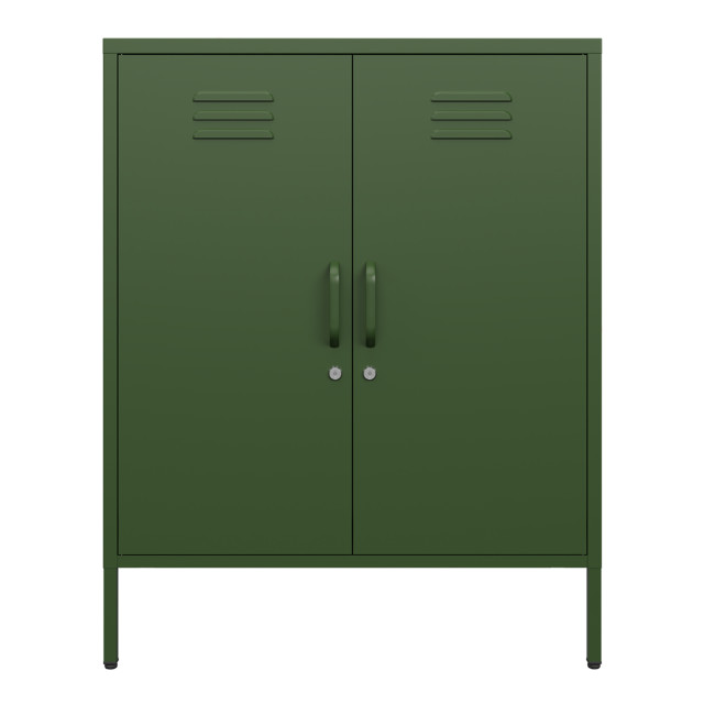 Popstrukt Sugar Cube Storage Cabinet - Dark Olive angle