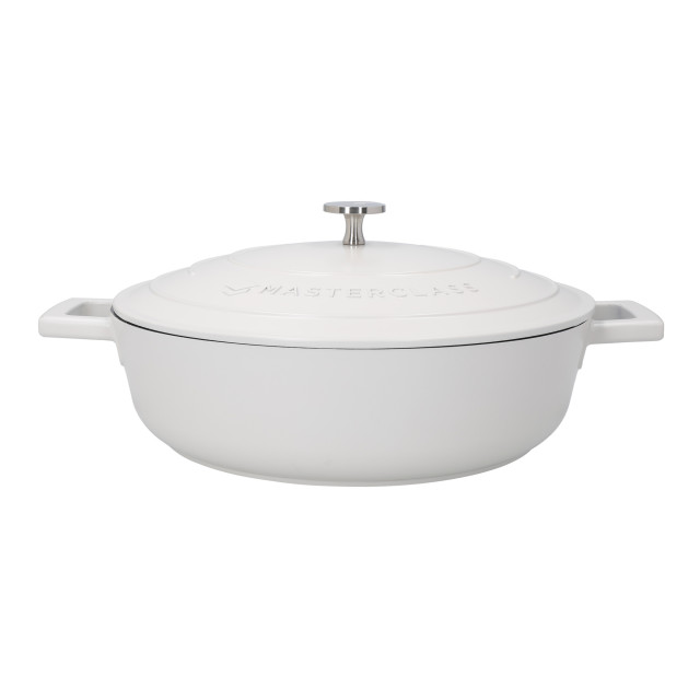 MasterClass Cast Aluminium 4L Shallow Casserole Dish, 28cm - Cream angle