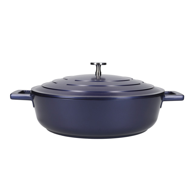 MasterClass Cast Aluminium 4L Shallow Casserole Dish, 28cm - Metallic Navy