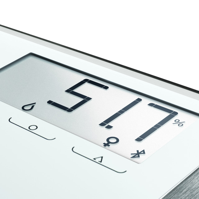 Soehnle Black Style Sense Compact 100 Bathroom Scale, 180kg screen detail shot