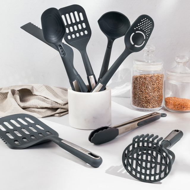 Legend Premium Nylon Soup Ladle with other utensils. Utensils sold separately