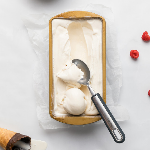 Legend Premium Cast Ice Cream Scoop in use