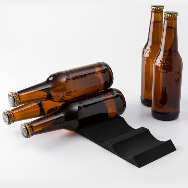 Fridge Buddy Bottle Storage Mat in use