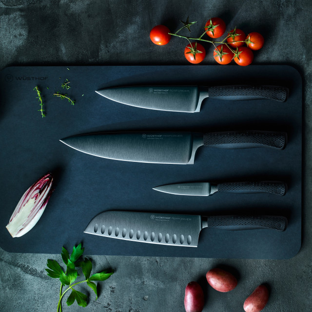 Performer range on a chopping board. Additional knives sold separately