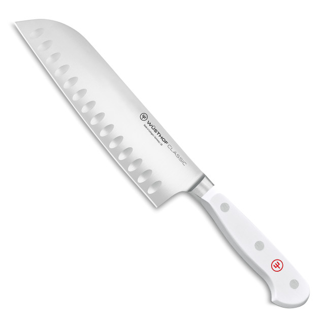 Wüsthof CLASSIC WHITE Hollow Edge Santoku, 17cm