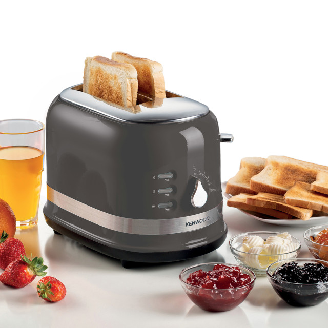 Kenwood Moderna 2-Slice Toaster, 815W - Grey with food 