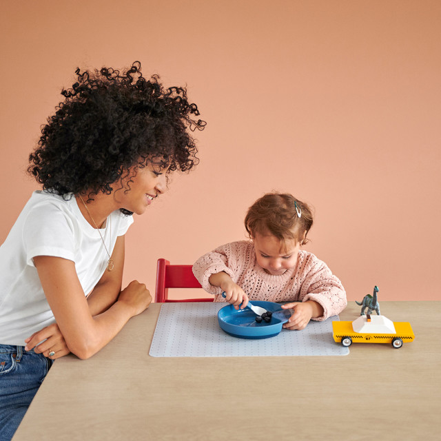 Mepal Mio 2 Piece Spoon Trainer Set in use