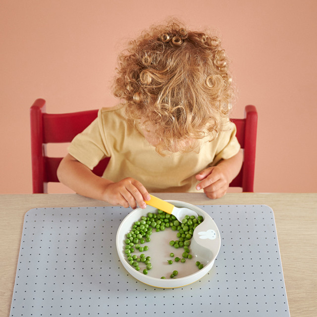 Mepal Mio 2 Piece Spoon Trainer Set in use