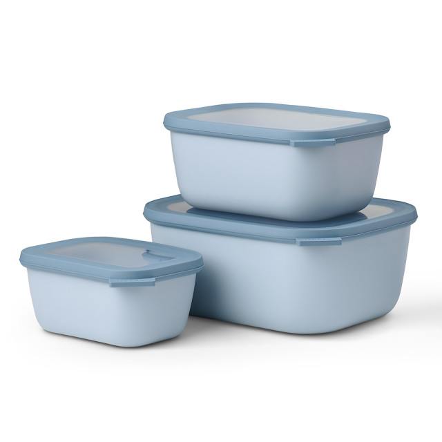 MepalÂ Cirqula 3 Piece Rectangular Multi Bowl Set, Nordic Blue