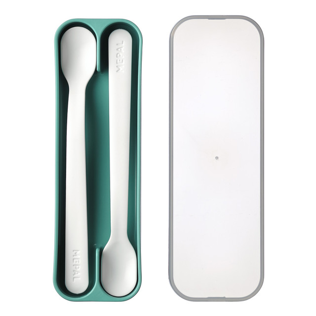 Mepal Mio 2 Piece Feeding Spoon Set, Deep Turquoise