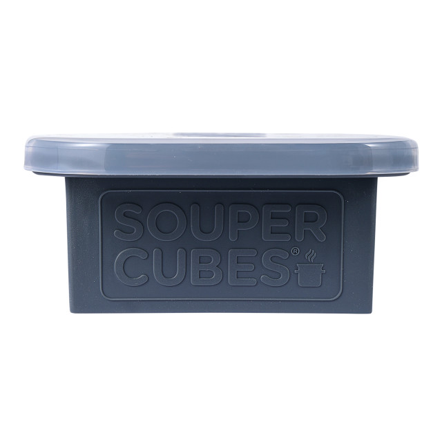 Souper Cubes Souper Cubes 1-Cup Silicone Food Storage Tray with Lid - Grey angle