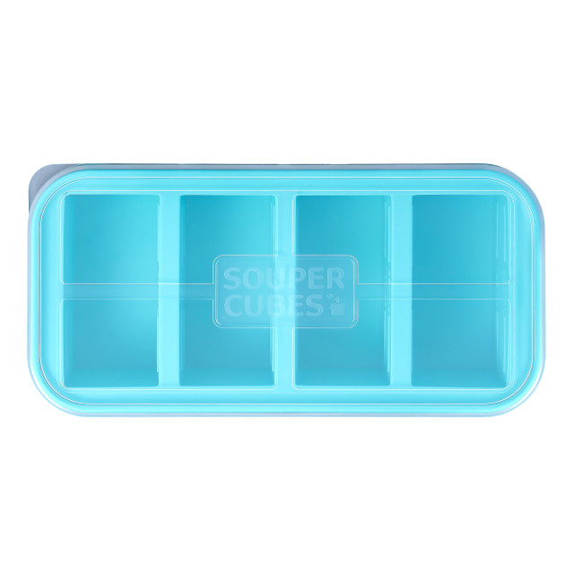 Souper Cubes 1-Cup Silicone Food Storage Tray with Lid top view