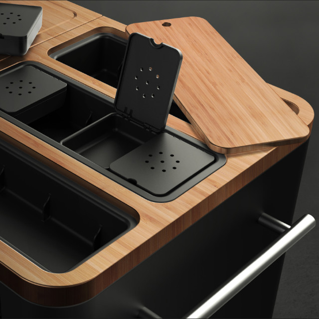 Everdure Prep Kitchen top compartments
