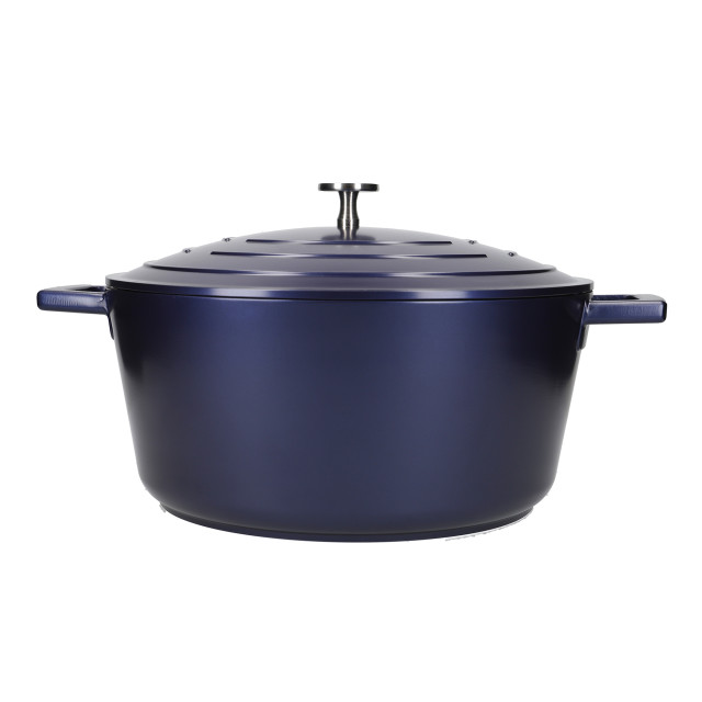 MasterClass Cast Aluminium 5L Casserole Pot, 28cm - Metallic Navy