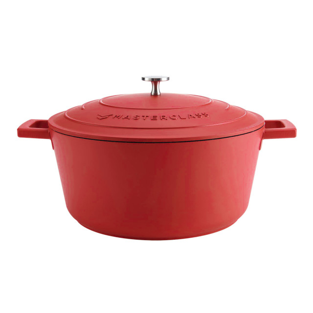 MasterClass Cast Aluminium 5L Casserole Pot, 28cm - Red angle