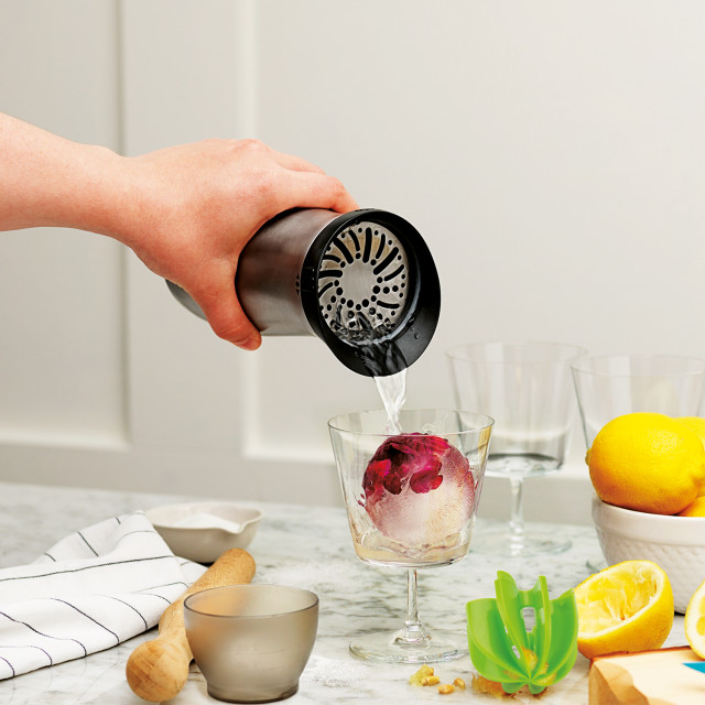 Tovolo Stainless Steel Cocktail Shaker in use
