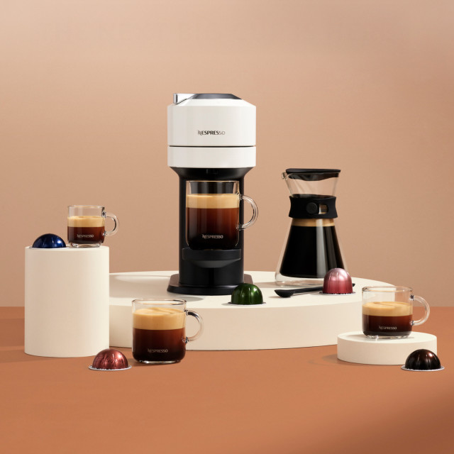 Nespresso Vertuo Next Coffee Machine with coffee pods