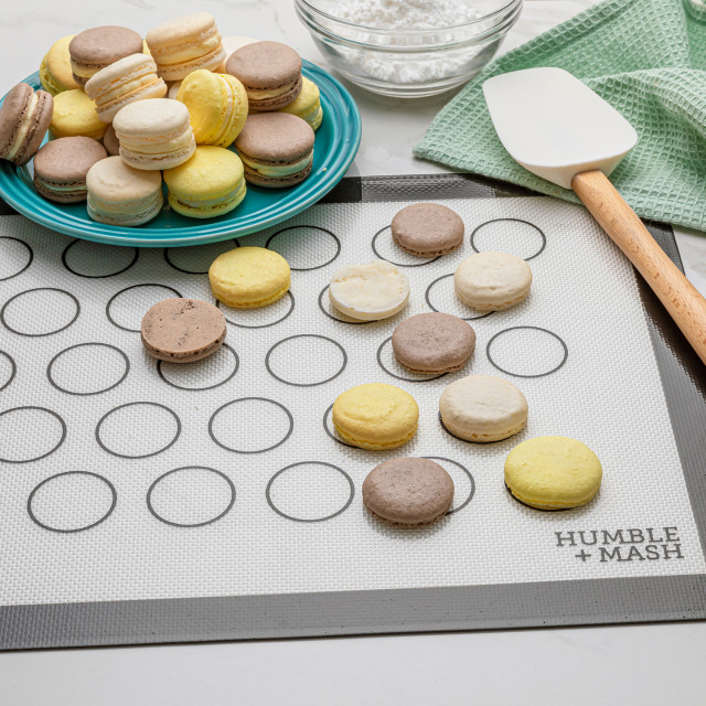 Humble & Mash Humble & Mash Silicone Non-Stick Macaron Mat in use 