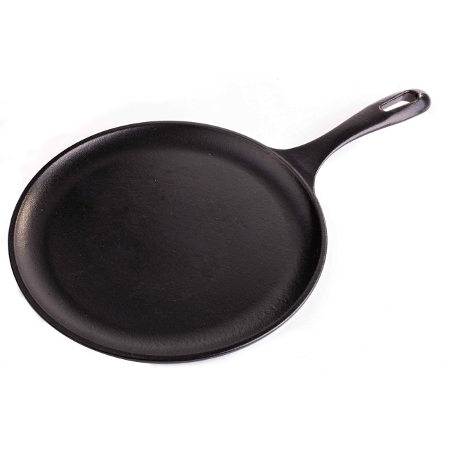 Victoria Matte Black Enamelled Cast Iron Griddle Pan, 25cm product shot 