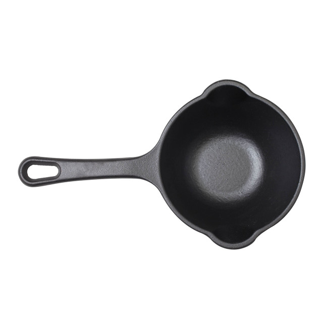 Victoria Matte Black Enamelled Cast Iron Saucepan - 425ml top view
