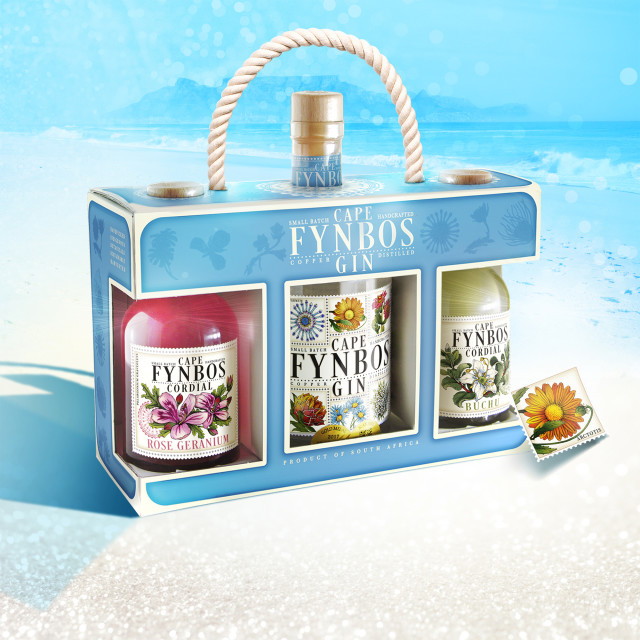 Cape Fynbos Gin Gin and Cordial Gift Pack in use