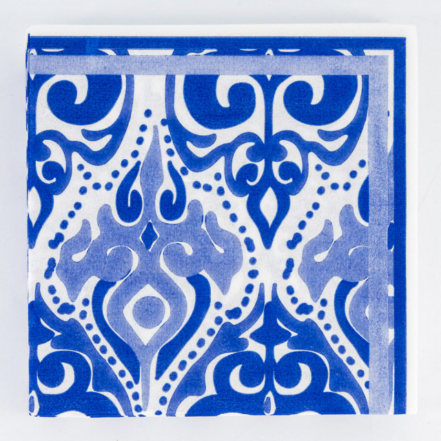Tavola Abstract Biodegradable Paper Napkins, Pack of 25 - Blue detail shot
