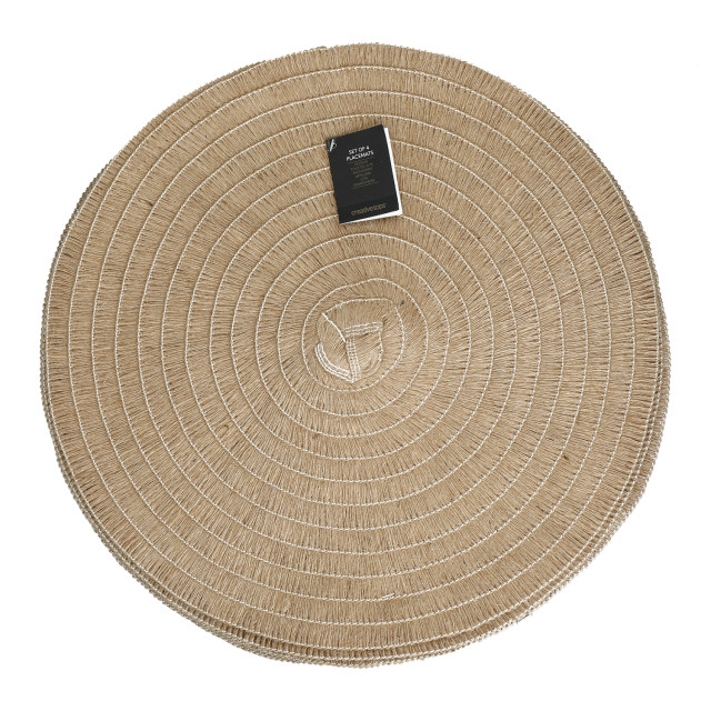 Creative Tops Round Jute Placemats, Set of 4 product shot