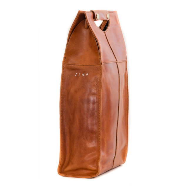 Zemp Pinotage Double Wine Carrier - Chestnut side view