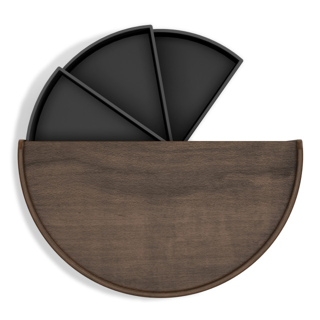Umbra Moona Cosmetics & Jewellery Storage Box - Black & Walnut angle