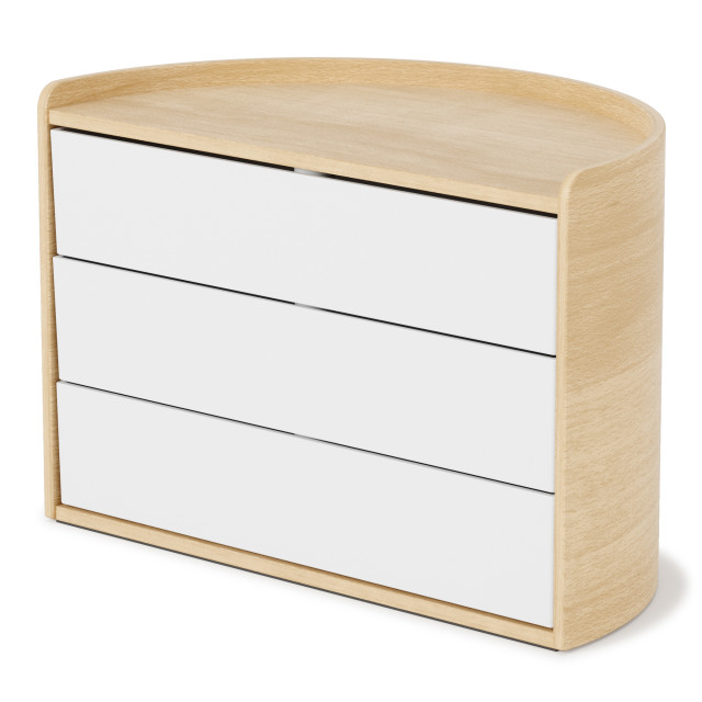 Umbra Moona Storage Box - White-Natural product shot
