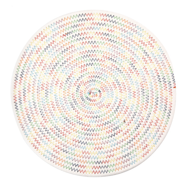 Humble & Mash Round Placemat, Set of 2 - Multi-colour in use 