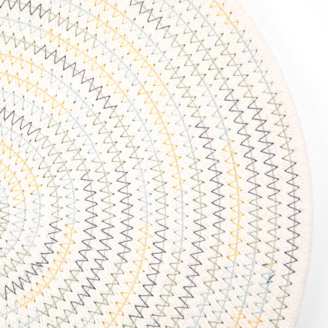 Humble & Mash Round Placemat, Set of 2 - Blue & Yellow detail shot