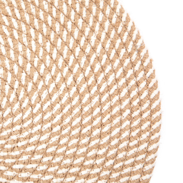 Humble & Mash Round Jute Blend Placemat, Set of 2 - Natural Jute detail shot