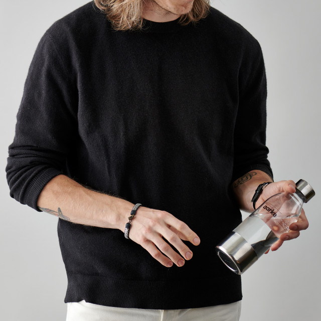 Aarke Aarke III Polished Steel PET Water Bottle, 450ml in use