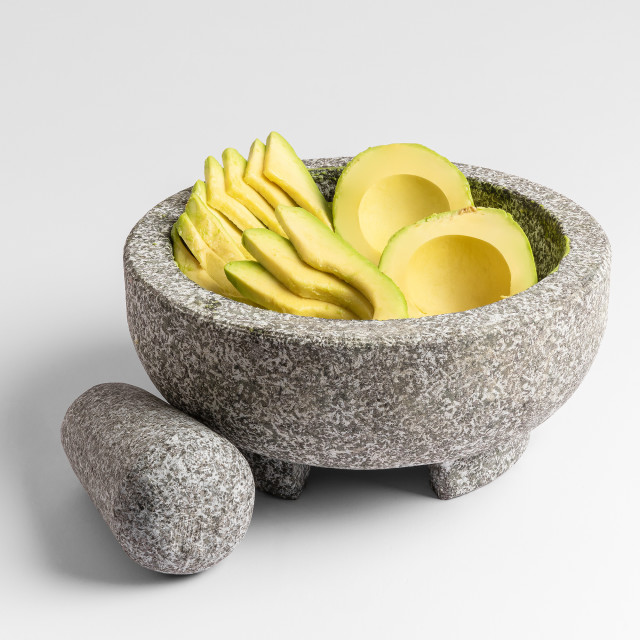Humble & Mash Granite Mexican Pestle & Mortar in use 