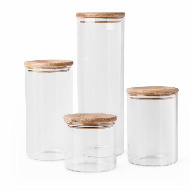 Humble & Mash Glass Canister with Bamboo Lid - 650ml detail shot
